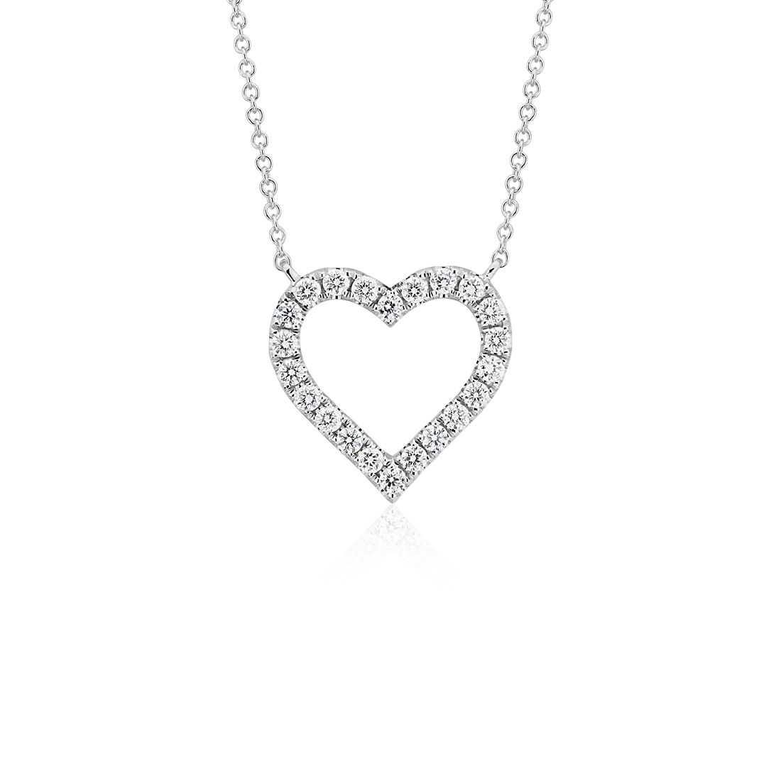 Diamond Heart Necklace in 14k White Gold (0.48 ct. tw.)