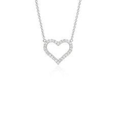 Diamond Heart Pendant in 14k White Gold