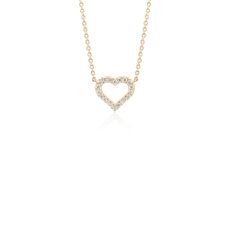 Mini pendentif cœur diamant en or jaune 14 carats