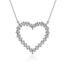 Diamond Heart Shaped Necklace in 14k White Gold (1.96 ct. tw.)