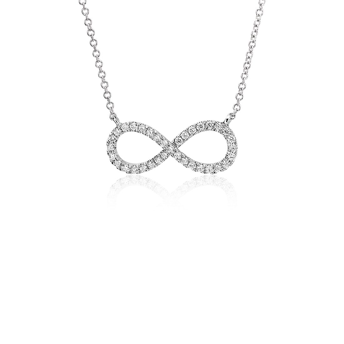 Diamond Infinity Necklace in 14k White Gold (1/4 ct. tw.)