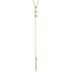 Diamond Kite &quot;Y&quot; Necklace in 14k Yellow Gold (1/16 ct. tw.)