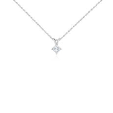 Princess-Cut Diamond Solitaire Pendant in 14k White Gold (1/2 ct. tw.) 