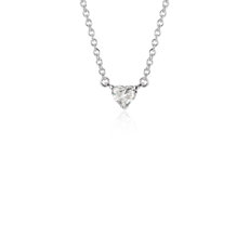 Heart-Shaped Diamond Pendant in 18k White Gold