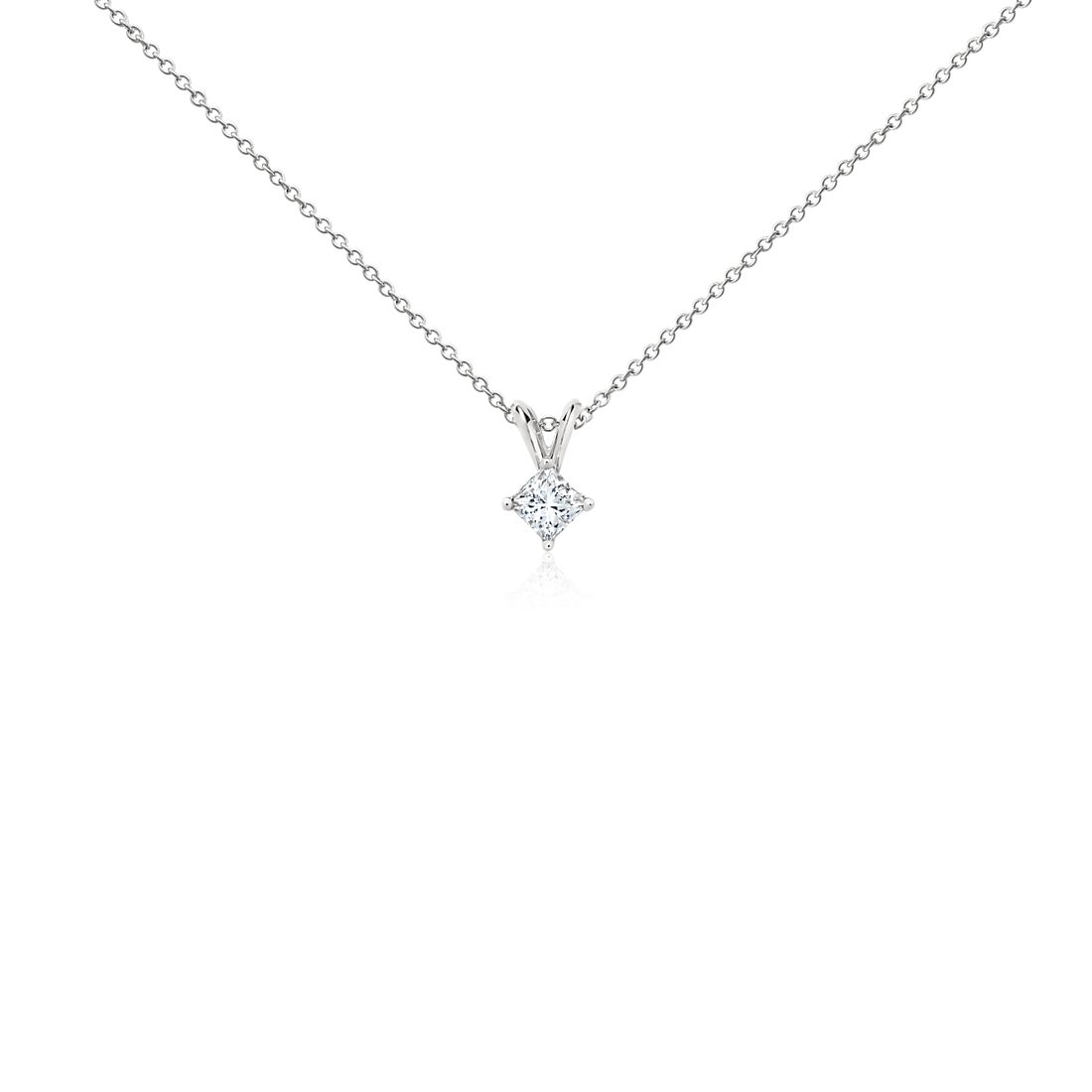 Princess-Cut Diamond Solitaire Pendant in Platinum (1/3 ct. tw.) 