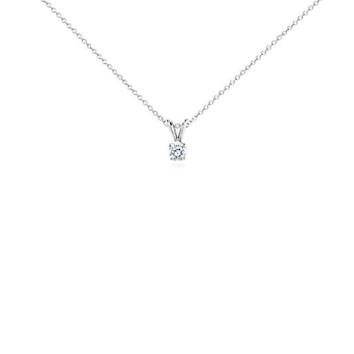Details about   Limited Stock 0.20 Carat Round Diamond Solitaire Pendant With Chain White Gold
