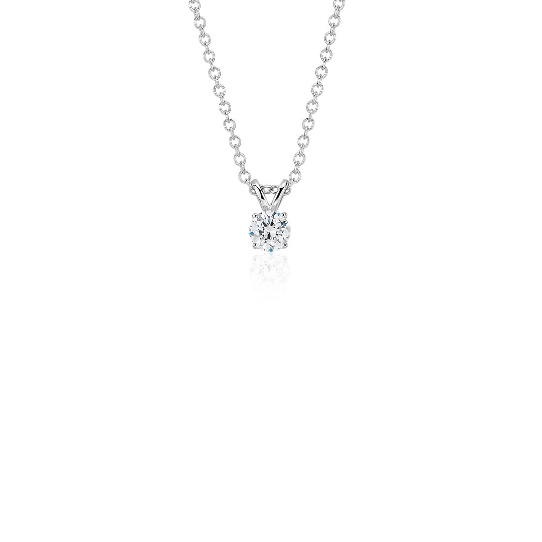 1/4Ct Solitaire Diamond Pendant available in 14K White or Yellow Gold 