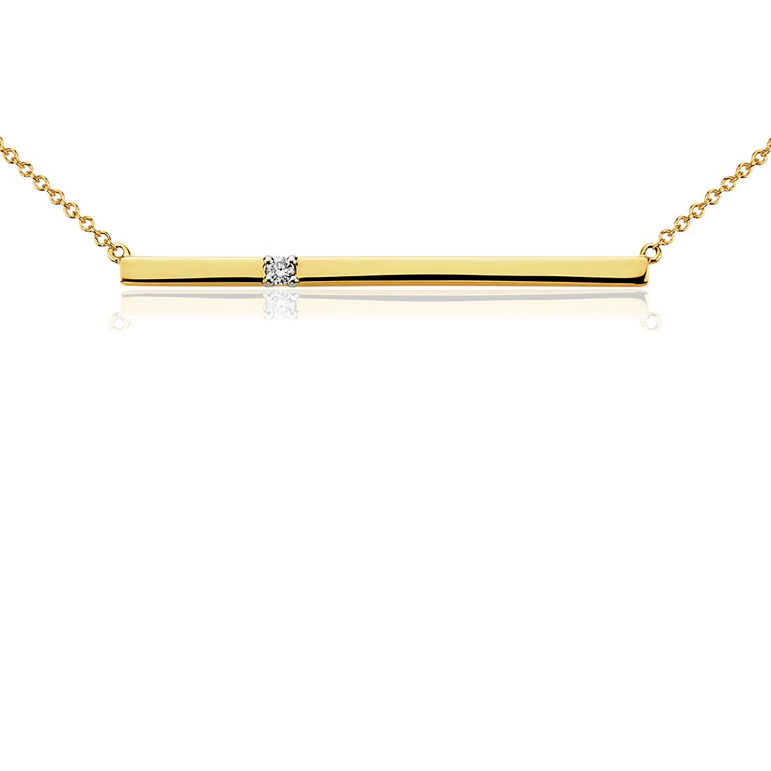 Bar Diamond Necklace in 14k Yellow Gold 