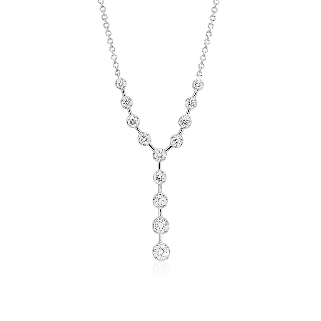 Diamond Y-Necklace in 18k White Gold (1/2 ct. tw.)