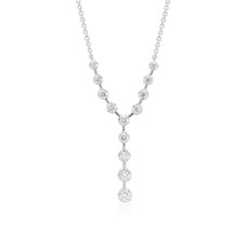 Diamond Y-Necklace in 18k White Gold 
