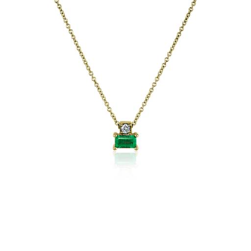 Gold Plated Solitare Emerald Necklace Heart of the Nile