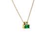 Emerald and Diamond Solitaire Pendant in 14k Yellow Gold