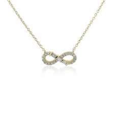 Emerald-Cut Diamond Infinity Necklace in 14k Yellow Gold (1/8 ct. tw.)