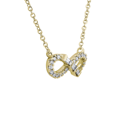 Emerald-Cut Diamond Infinity Necklace in 14k Yellow Gold (0.14 ct. tw.)
