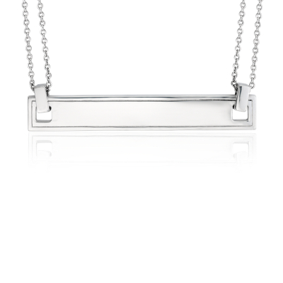 Engravable Bar Necklace In Sterling Silver Blue Nile