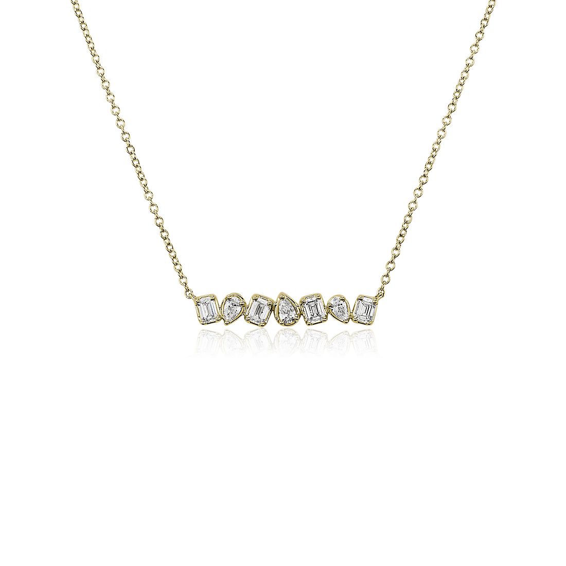 Fancy Shape Diamond Bar Necklace in 14k Yellow Gold (5/8 ct. tw.)