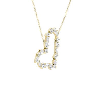 Fancy Shape Diamond Heart Necklace in 14k Yellow Gold (1 5/8 ct. tw.)