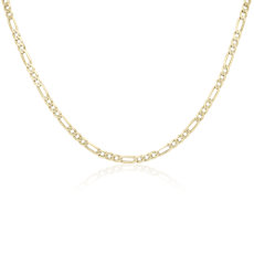 NEW Flat Figaro Chain in 14k Yellow Gold (4 mm)
