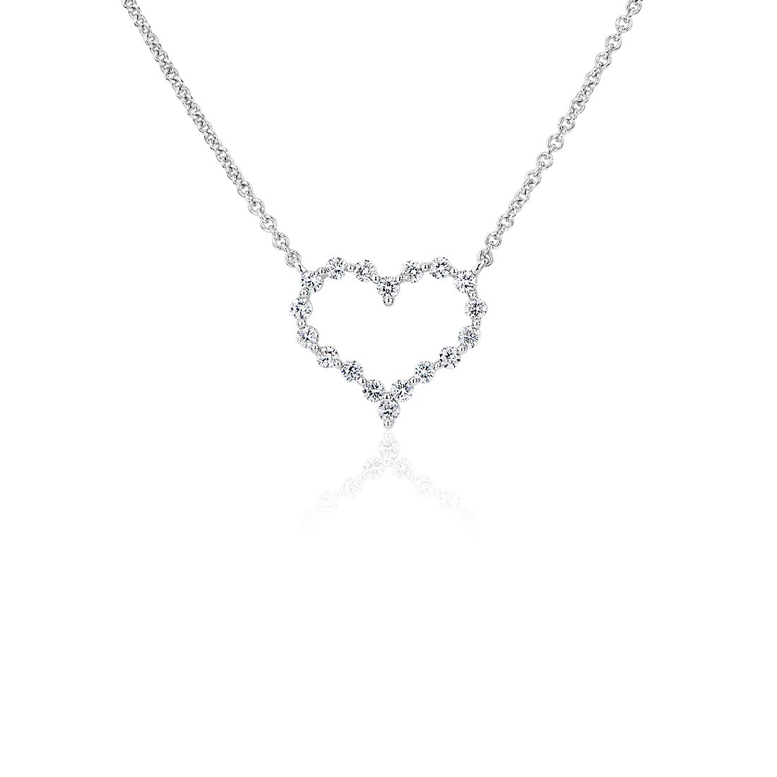 Floating Diamond Heart Necklace in 14k White Gold (0.23 ct. tw.)