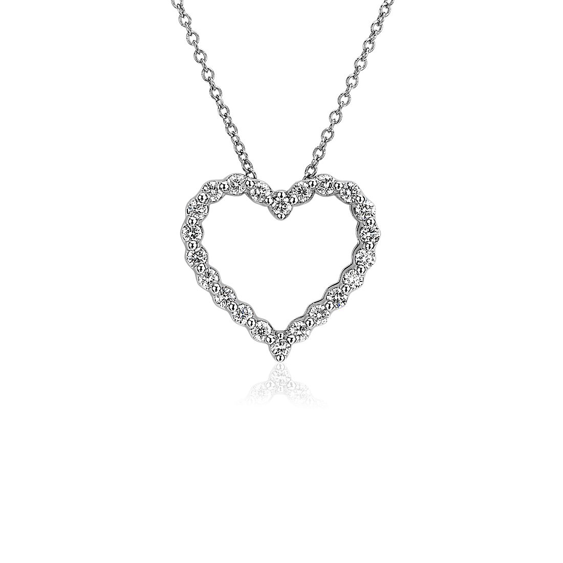 Floating Diamond Heart Pendant in 14k White Gold (0.48 ct. tw.)