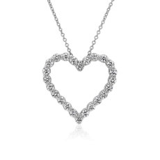 Floating Diamond Heart Pendant in 14k White Gold (1 ct. tw.)