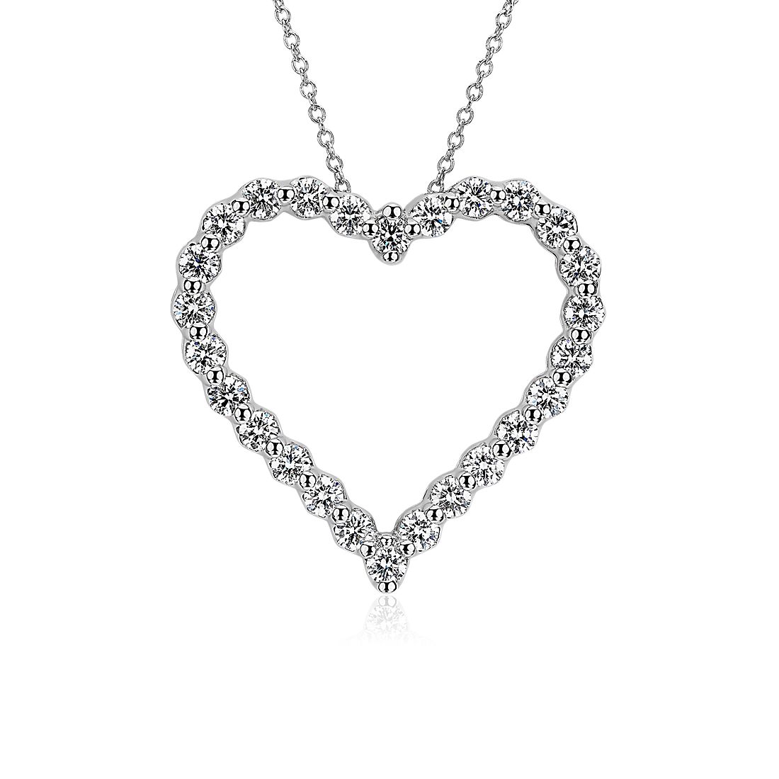Floating Diamond Heart Pendant in 14k White Gold (1.97 ct. tw.)