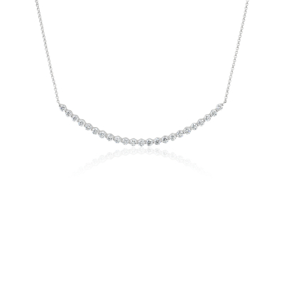 Floating Diamond Smile Necklace in 14k White Gold (1 ct. tw.) | Blue Nile