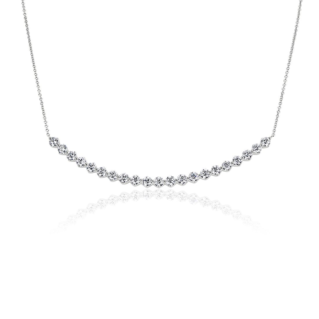 Floating Diamond Smile Necklace in 14k White Gold (3 ct. tw.) | Blue Nile