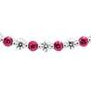 Floating Round Ruby and Diamond Smile Necklace in 14k White Gold (2.2mm)