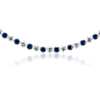 Floating Sapphire and Diamond Smile Necklace in 14k White Gold
