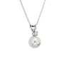 Freshwater Cultured Pearl and Diamond Pendant in 14k White Gold (7.0-7.5mm)