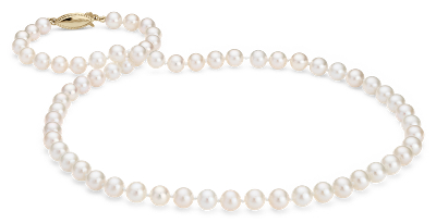 Collar perlas cultivadas de agua dulce con oro amarillo de 14k (6-6,5 mm) | Blue