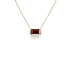 Garnet and White Topaz Neon-Pop Necklace in 18k Yellow Gold