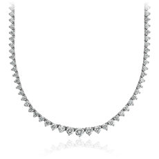 Graduated Diamond Eternity Necklace in 18k White Gold (7 ct. tw.)
