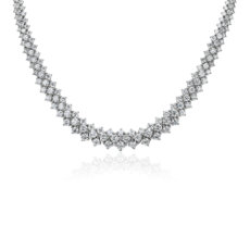 NEW Graduating Multi-Row Diamond Eternity Necklace in 14k White Gold (21 5/8 ct. tw.)