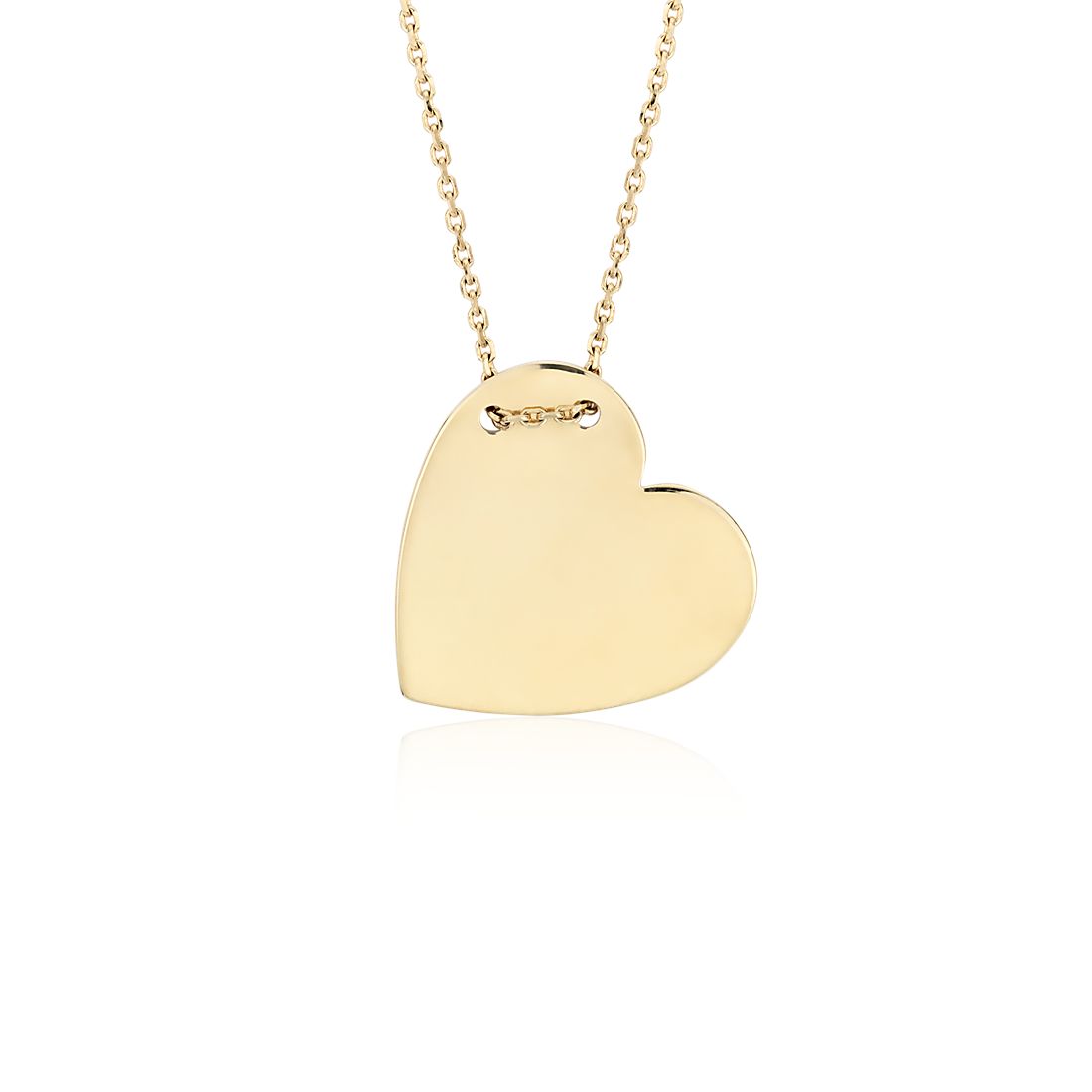 musical Forbid Feat Heart Charm Necklace in 14k Yellow Gold | Blue Nile HK