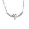 Heart Knot Curved Bar Necklace in 14k White Gold (1/8 ct. tw.)