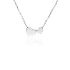 18" Nested Heart Pendant in Sterling Silver (1 mm)