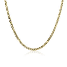 20&quot; Wheat Chain Necklace in 14k Italian Yellow Gold (3.1 mm)