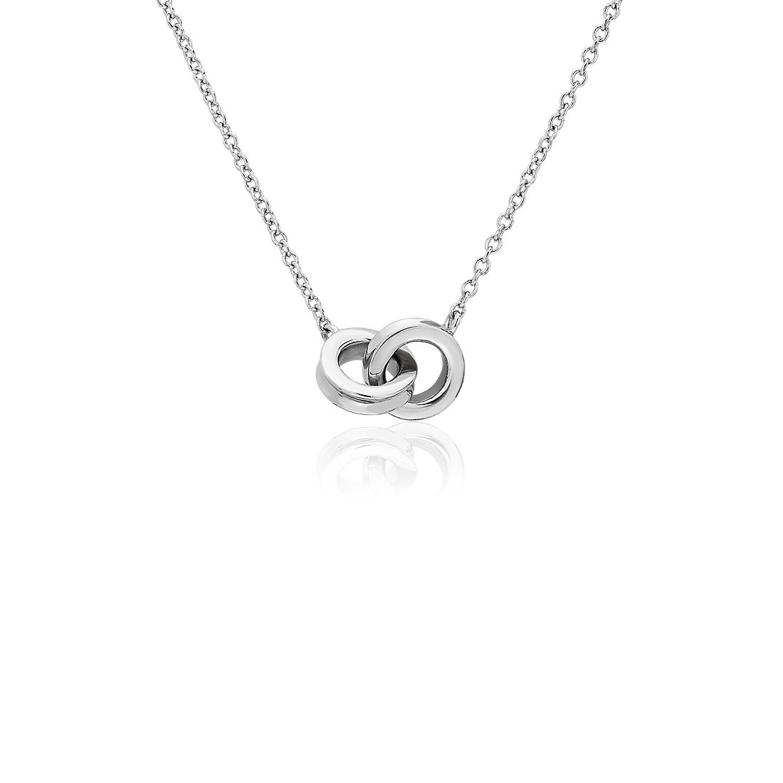 18" Infinity Rings Necklace in Platinum (1 mm)