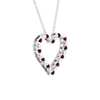 Floating Ruby and Diamond Heart Shaped Pendant in 14k White Gold (2.2mm)