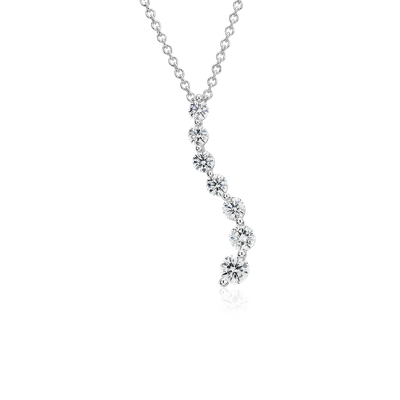 Journey Diamond Pendant in 18k White Gold (1 ct. tw.) | Blue Nile