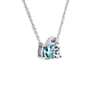 LIGHTBOX Lab-Grown Blue & White Diamond Round Cluster Pendant Necklace in 14k White Gold (1 ct. tw.)