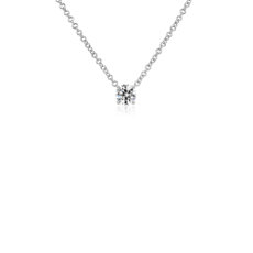 Lab Grown Diamond Floating Solitaire Pendant in 14k White Gold (1/4 ct. tw.)