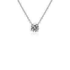 NEW Lab Grown Diamond Floating Solitaire Pendant in 14k White Gold (1 ct. tw.)