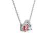 LIGHTBOX Lab-Grown Pink & White Diamond Round Cluster Pendant Necklace in 14k White Gold (1 ct. tw.)