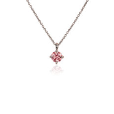 LIGHTBOX Lab-Grown Pink Diamond Round Solitaire Pendant Necklace in 14k Rose Gold (1/2 ct. tw.)