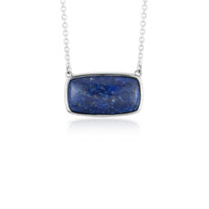 Lapis Necklace in Sterling Silver (10x18mm)
