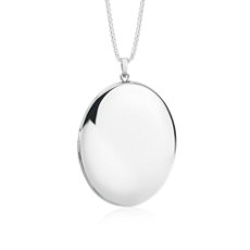30&quot; Engravable Large Polished Locket in Sterling Silver (1.2 mm)