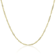 18" Lightweight Singapore Chain in 14k Yellow Gold (2.75 mm)
